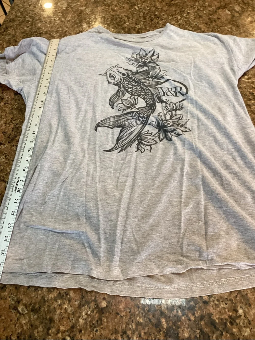 Y&R ,Koi Fish Graphic Pet ,Fish-Themed Tee, Size Extra Large